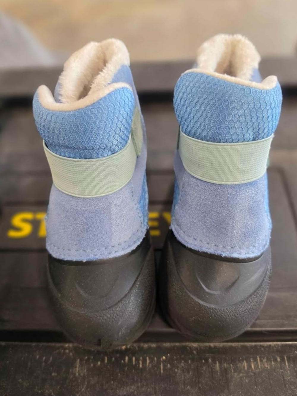 The North Face Light Blue Kids Waterproof Winter Boots with Black Soles